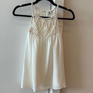 Joie Women’s Silk Tank with Woven Top Detail